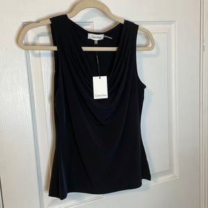 Calvin Klein black scoop neck blouse size extra small